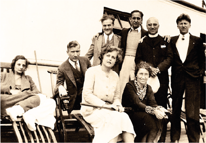 YEAR 1933, american students traveling to Poland on board of SS Kosciuszko for Summer Studies at Polish Universities as part of KF Summer Studies program